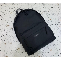 Free Shipping Discount Balenciaga Explorer Fabric Backpack Bag with Logo Patch 20156 Black 2025