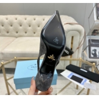 Stylish Prada Suede Slingback Pumps 7.5cm Grey 2025 1I901M 1027135