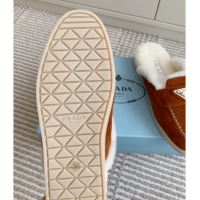 Grade Quality Prada Suede and Shearling Mules P112003 Dark Brown 2025 (Women and Men)
