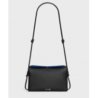 Best Price Celine Trio Flap In Smooth Lambskin 86286 Black/Blue