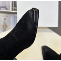 Best Price Celine Suede Heel Ankle Boots 5cm Black 2025 CE102401 1024032