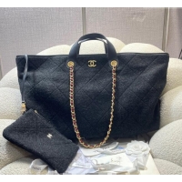 Grade Design Chanel Wool Maxi Shopping Bag AS5853 Black 2025