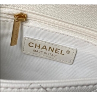 Inexpensive Chanel Calfskin Leather Small Flap Bag with Top Handle AS5776 White 2025