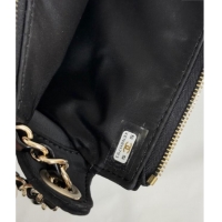 Promotional Chanel Velvet-Effect Nylon Clutch with Chain AP4771 Black 2025