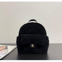 Cheap Design Chanel Velvet-Effect Nylon Backpack Bag AS5679 Black 2025