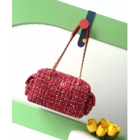 Affordable Price Chanel Tweed Bowling Bag AS5791 Red 2025