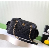 Best Price Chanel Grained Calfskin Bowling Bag AS5791 Black 2025