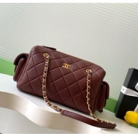 Affordable Price Chanel Calfskin Leather Bowling Bag AS5791 Dark Burgundy 2025