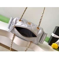 Most Popular Chanel Small Calfskin Leather Bowling Bag AS5792 Silver 2025