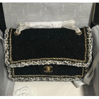 Grade Quality Chanel Tweed Medium 11.12 Flap Bag A01112 Black 2025