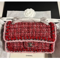 Luxury Discount Chanel Tweed Medium 11.12 Flap Bag A01112 Red 2025