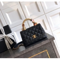 Big Discount Chanel Calfskin Leather Mini Flap Bag with Top Handle and Charm CH112701 Black 2025