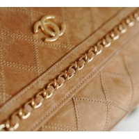 Reasonable Price Chanel Quilted Suede Flap Bag with Chain CH112702 Beige 2025