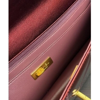 Luxury Cheap Chanel Metallic Mirror Calfskin Large Flap Bag with Top Handle AS5807 Burgundy 2025