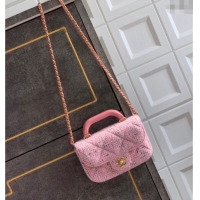 Best Luxury Chanel Tweed Mini Flap Bag with Top Handle AS5805 Pink 2025