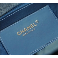 Top Quality Chanel Washed Denim Maxi Flap bag with Pockets AS5727 Light Blue 2025