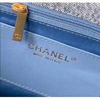 Well Crafted Chanel Washed Denim Maxi Flap bag with Pockets AS5727 Blue 2025
