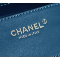 Good Quality Chanel Washed Denim Shopping Bag with Pockets AS5740 Light Blue 2025