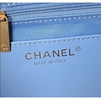 Best Price Chanel Washed Denim Shopping Bag with Pockets AS5740 Blue 2025