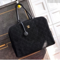 Market Sells Chanel Quilted Suede Boston Top Handle Bag CH112702 Black 2025