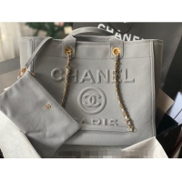 Classic Specials Chanel Deauville Grained Calfskin Medium Shopping Bag A66941 Grey 2025