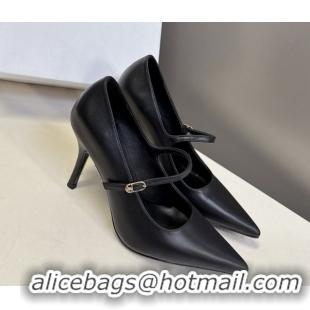 Durable Celine Judy Strappy Mary Janes Pumps 8.5cm in Calfskin Leather Black 1024078