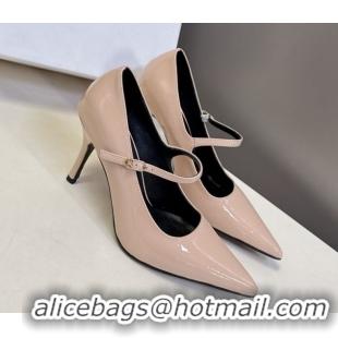 Buy Luxury Celine Judy Strappy Mary Janes Pumps 8.5cm in Patent Leather Light Pink 1024079