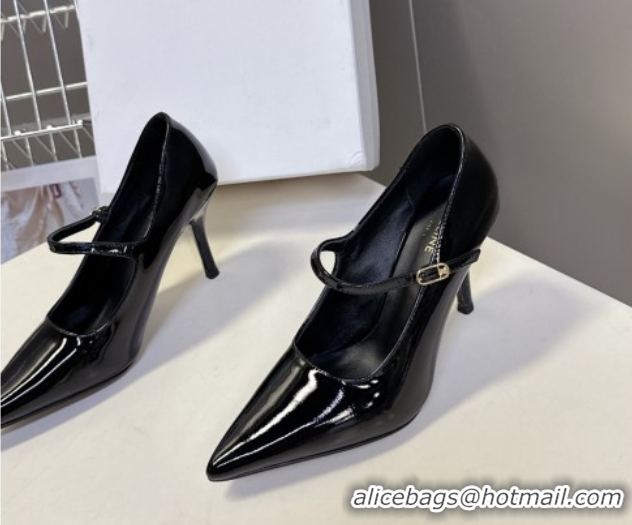 Unique Style Celine Judy Strappy Mary Janes Pumps 8.5cm in Patent Leather Black 1024080
