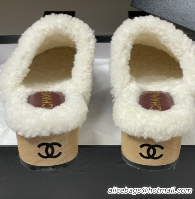 Shop Duplicate Chanel Calfskin Mules with Shearling CH102003 Burgundy