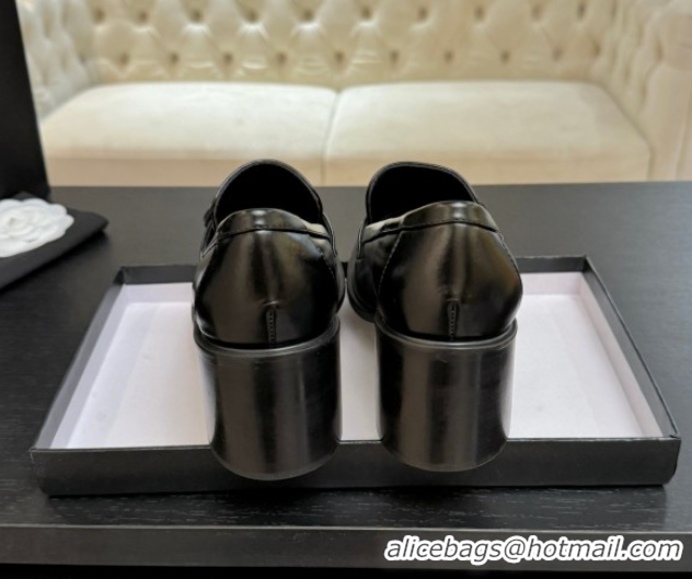 Stylish Chanel Shiny Calfskin Pumps 7cm with Button Strap Black 2025 G46795
