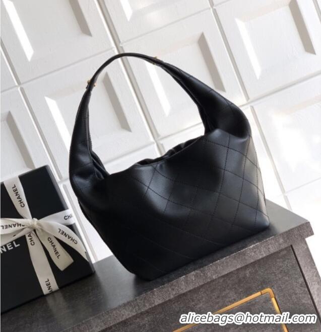 Affordable Price Chanel Calfskin Leather Hobo Handbag AS5976 Black 2025