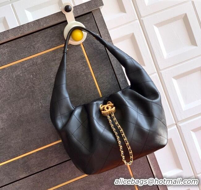 Affordable Price Chanel Calfskin Leather Hobo Handbag AS5976 Black 2025