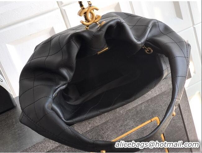 Affordable Price Chanel Calfskin Leather Hobo Handbag AS5976 Black 2025