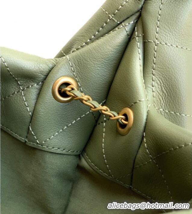 Promotional Chanel Calfskin Leather Hobo Handbag AS5976 Green 2025
