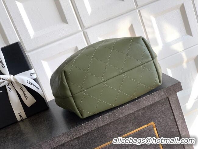 Promotional Chanel Calfskin Leather Hobo Handbag AS5976 Green 2025