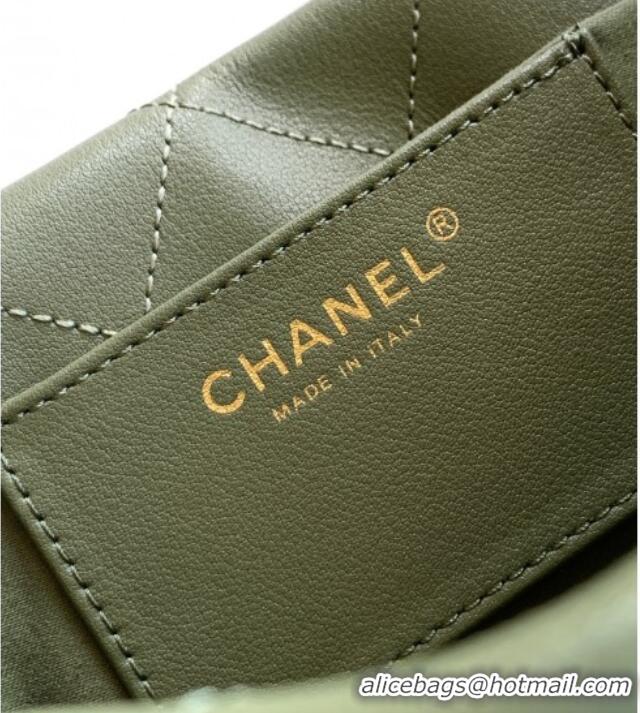 Promotional Chanel Calfskin Leather Hobo Handbag AS5976 Green 2025