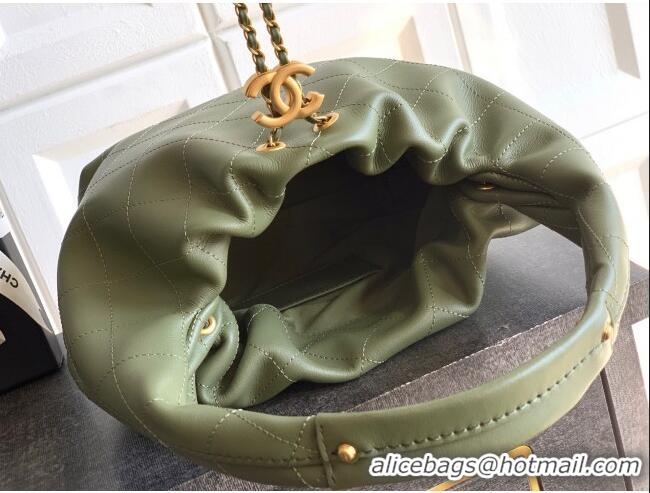 Promotional Chanel Calfskin Leather Hobo Handbag AS5976 Green 2025