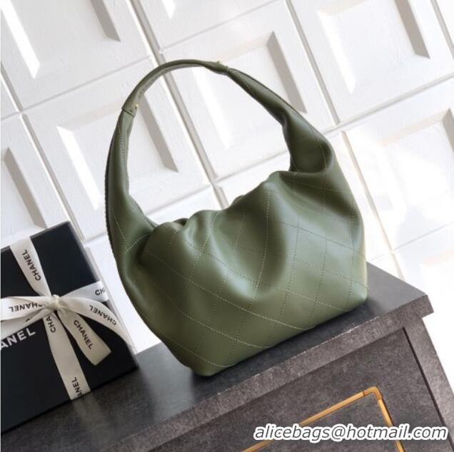 Promotional Chanel Calfskin Leather Hobo Handbag AS5976 Green 2025