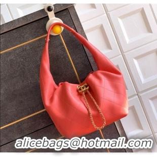 Well Crafted Chanel Calfskin Leather Hobo Handbag AS5976 Coral Pink 2025