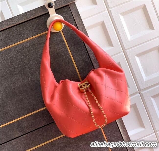 Well Crafted Chanel Calfskin Leather Hobo Handbag AS5976 Coral Pink 2025