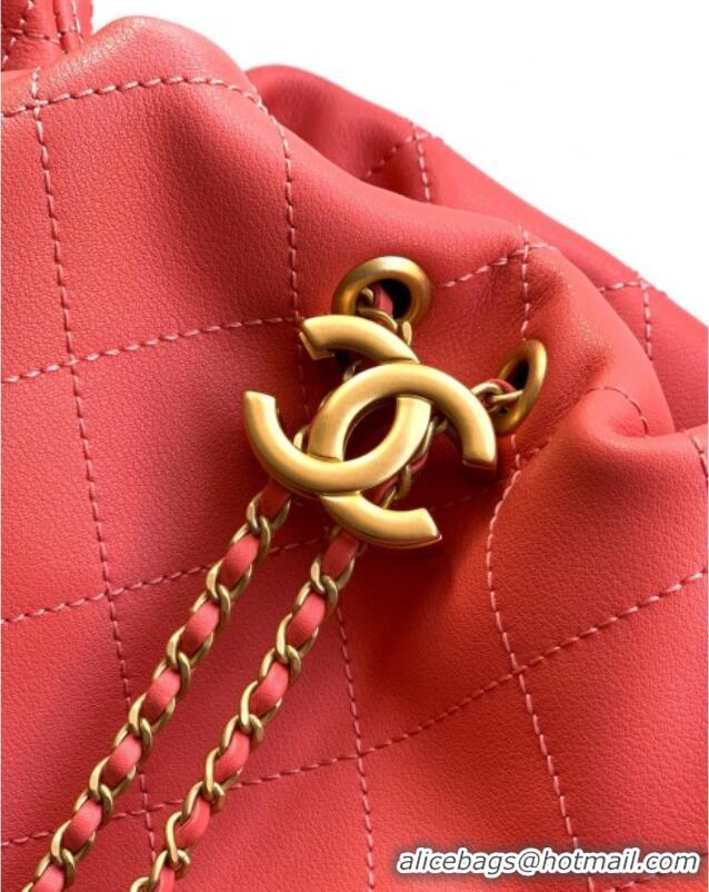 Well Crafted Chanel Calfskin Leather Hobo Handbag AS5976 Coral Pink 2025