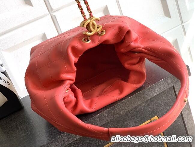 Well Crafted Chanel Calfskin Leather Hobo Handbag AS5976 Coral Pink 2025