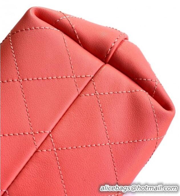Well Crafted Chanel Calfskin Leather Hobo Handbag AS5976 Coral Pink 2025