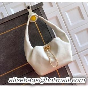 Good Looking Chanel Calfskin Leather Hobo Handbag AS5976 White 2025