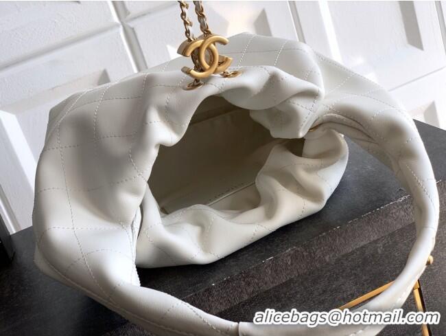 Good Looking Chanel Calfskin Leather Hobo Handbag AS5976 White 2025