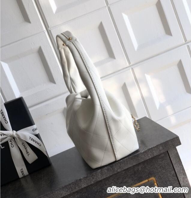 Good Looking Chanel Calfskin Leather Hobo Handbag AS5976 White 2025