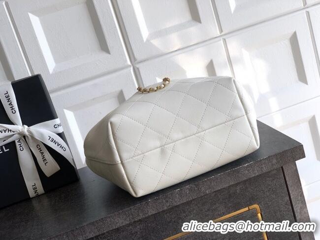 Good Looking Chanel Calfskin Leather Hobo Handbag AS5976 White 2025