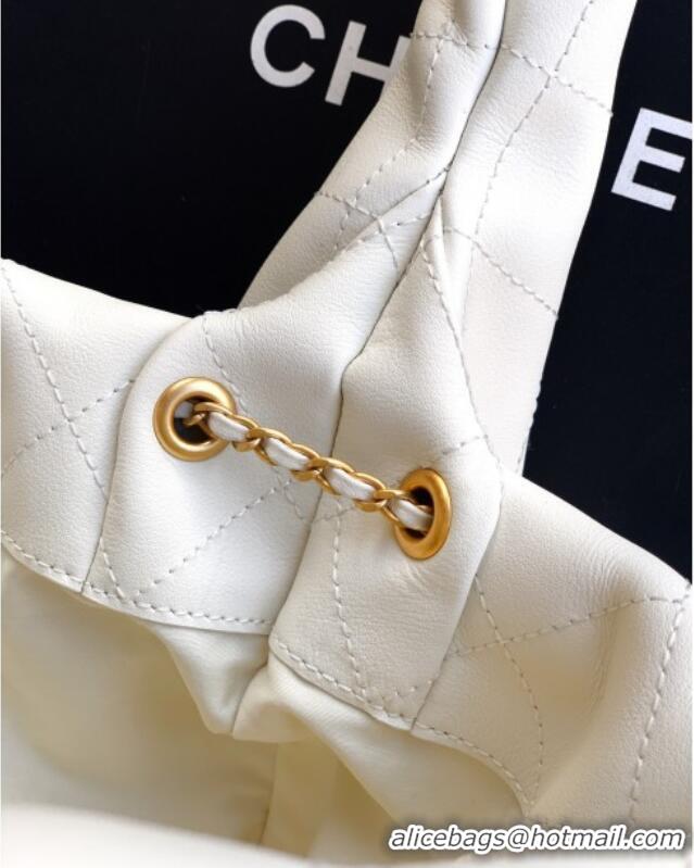 Good Looking Chanel Calfskin Leather Hobo Handbag AS5976 White 2025