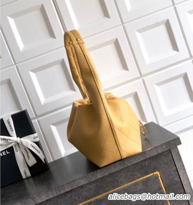 Grade Design Chanel Calfskin Leather Hobo Handbag AS5976 Yellow 2025