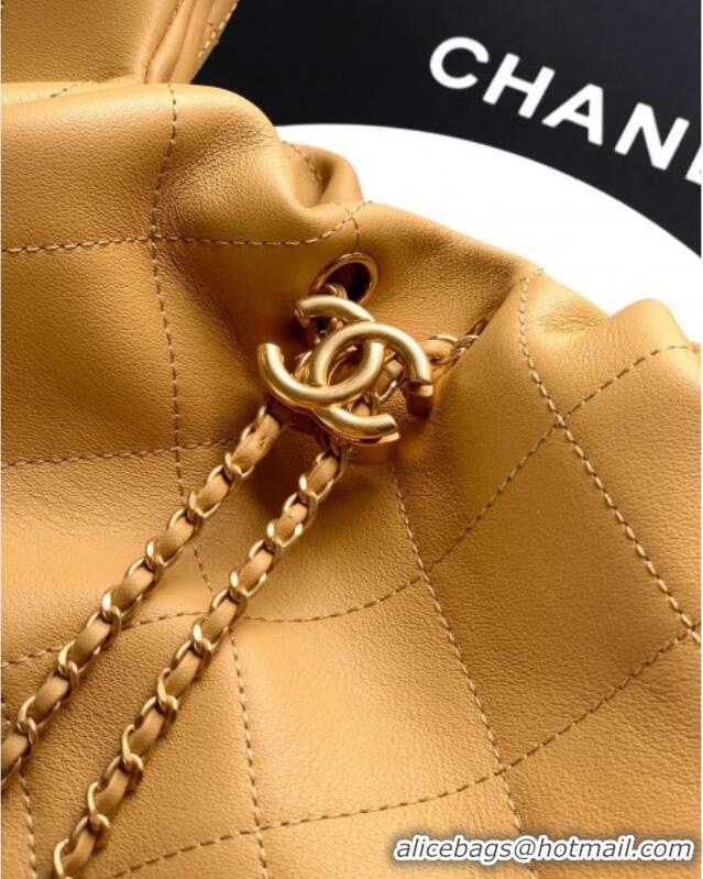 Grade Design Chanel Calfskin Leather Hobo Handbag AS5976 Yellow 2025